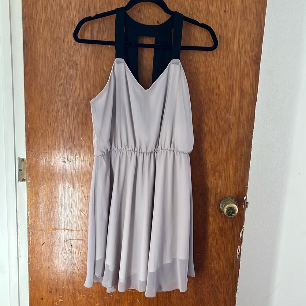 Final Touch Taupe Midi Dress, Large